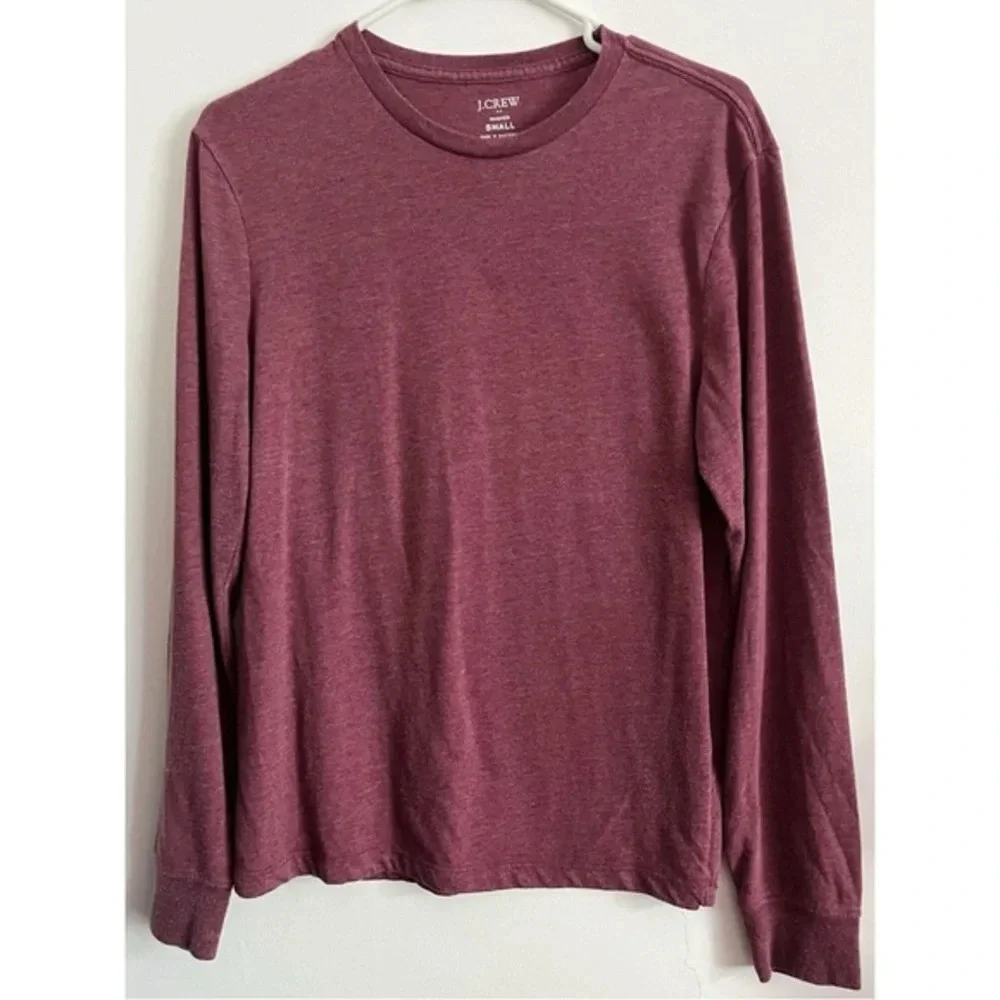 J. Crew • Burgundy Washed Long Sleeve Tee Shirt